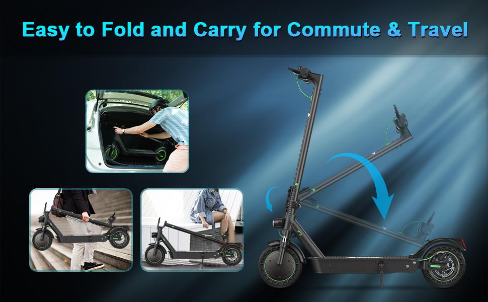 Электросамокат isinwheel S9 MAX - Мотор 500 Вт, Запас хода 40 км, 10-дюймовые сотовые шины, Складной и легкий для городской езды