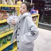 Autumn and Winter New Korean Embroidered Hooded Cardigan Fleece Thickened Hooded Sweater Casual Coat Women