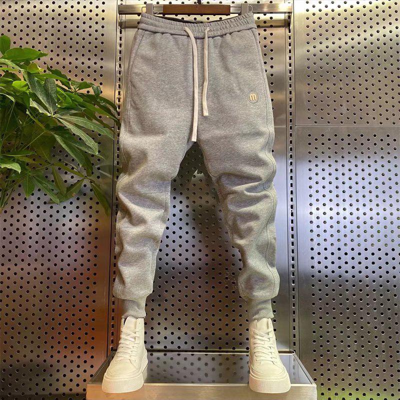 Мужские модные облегающие спортивные брюки с манжетами — повседневные универсальные спортивные брюки для осени и зимы
