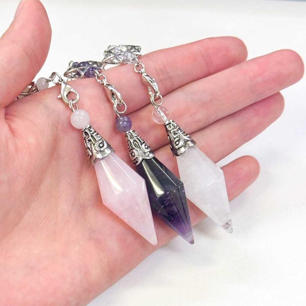 [AiO JAPAN] Purified Before Shipping. Pendulum, Power Stone Crystal, Feng Shui, Hexagram, Dowsing, Pendulum, Fortune Telling (Amethyst)