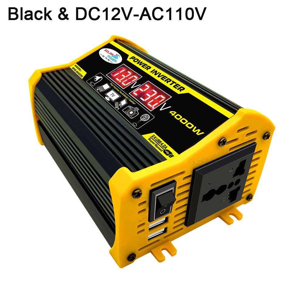 4000 Вт светодиодный дисплей автомобильный инвертор преобразователь адаптер 12 В в 220 В / 110 В двойной USB трансформатор напряжения модифицированная синусоида автомобильный переменный ток