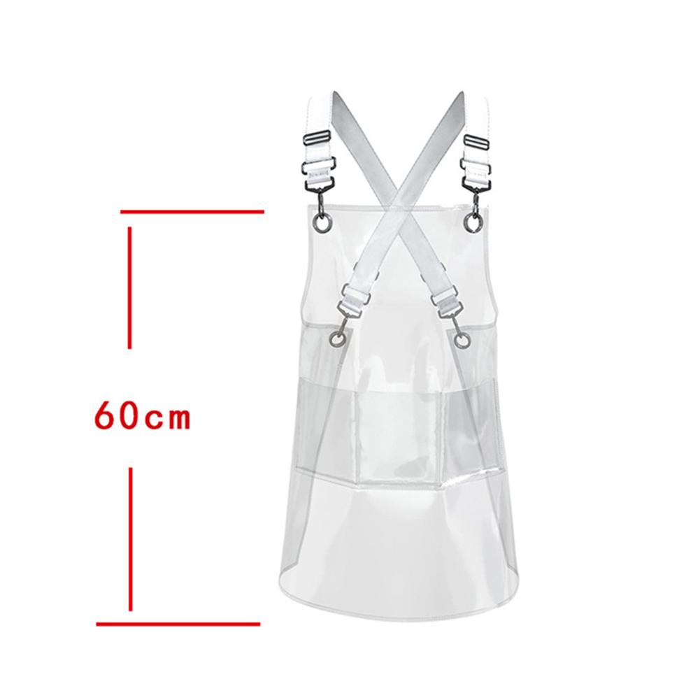 Fashion Barber Apron Reusable Waterproof Transparent Apron Unisex TPU for Kitchen Hair Salon Barber Barista Household Supplies