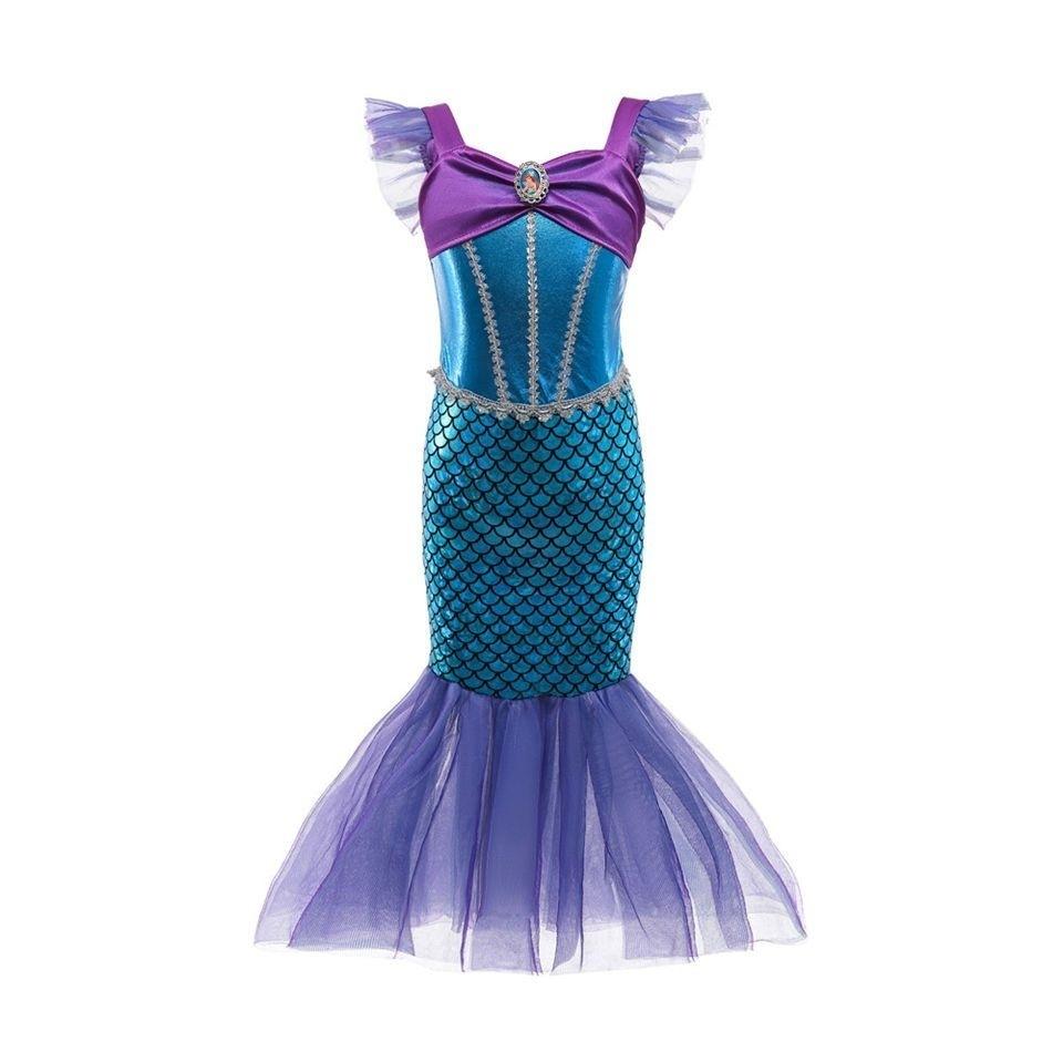 Костюм Русалочки для девочек, детское платье принцессы для девочек на день рождения, Хэллоуин, детская летняя праздничная одежда для карнавала, От 3 до 10 лет