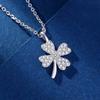 INS Cold Wind Japanese Korean Four Leaf Grass Necklace Female Clavicle Chain Minimalist Lucky Grass Pendant
