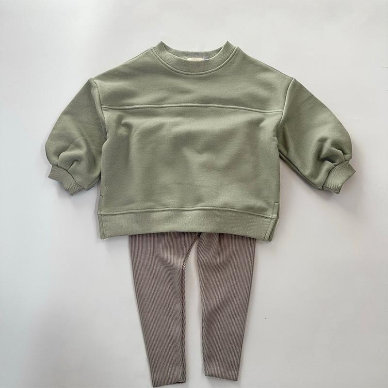 Autumn Winter Children's Pullover Sweater Tops Knitted Cotton Round Neck Long-Sleeved Boys and Girls Sweatshirts Children's Clothing Hoodie