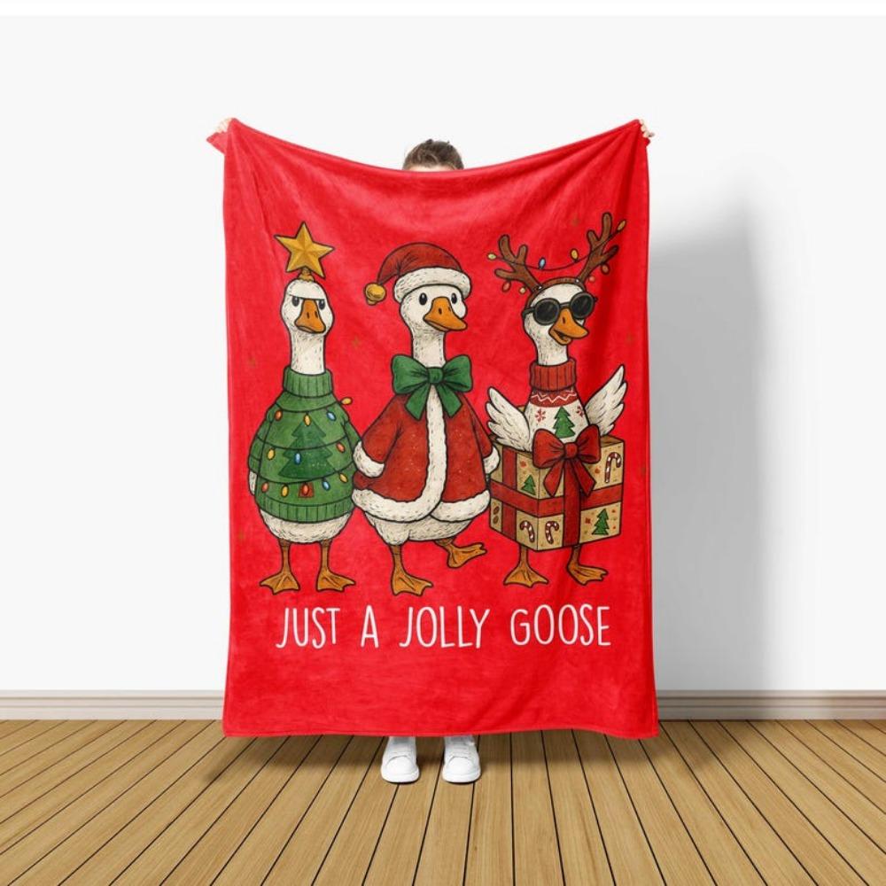 Веселый Гусь Плед много размеров 2D принт смешной Рождественский гусь животное фланель диван гостиная уют радость