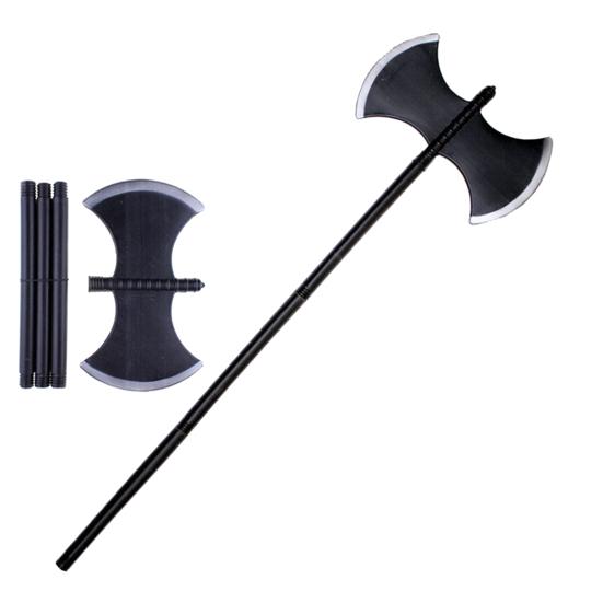 Хэллоуин Оружие Реквизит Реалистичная Рукоятка из 3 Секций Аксессуары для Костюма Удобный Хват Косплей Реквизит Большая Хэллоуинская Демоническая Коса Серп Топор Реквизит