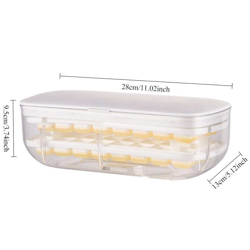 Ice Cube Mold Food Grade with Lid Press Ice Grid Artifact Household Homemade Ice Cube Storage Box Frozen Ice Cubes