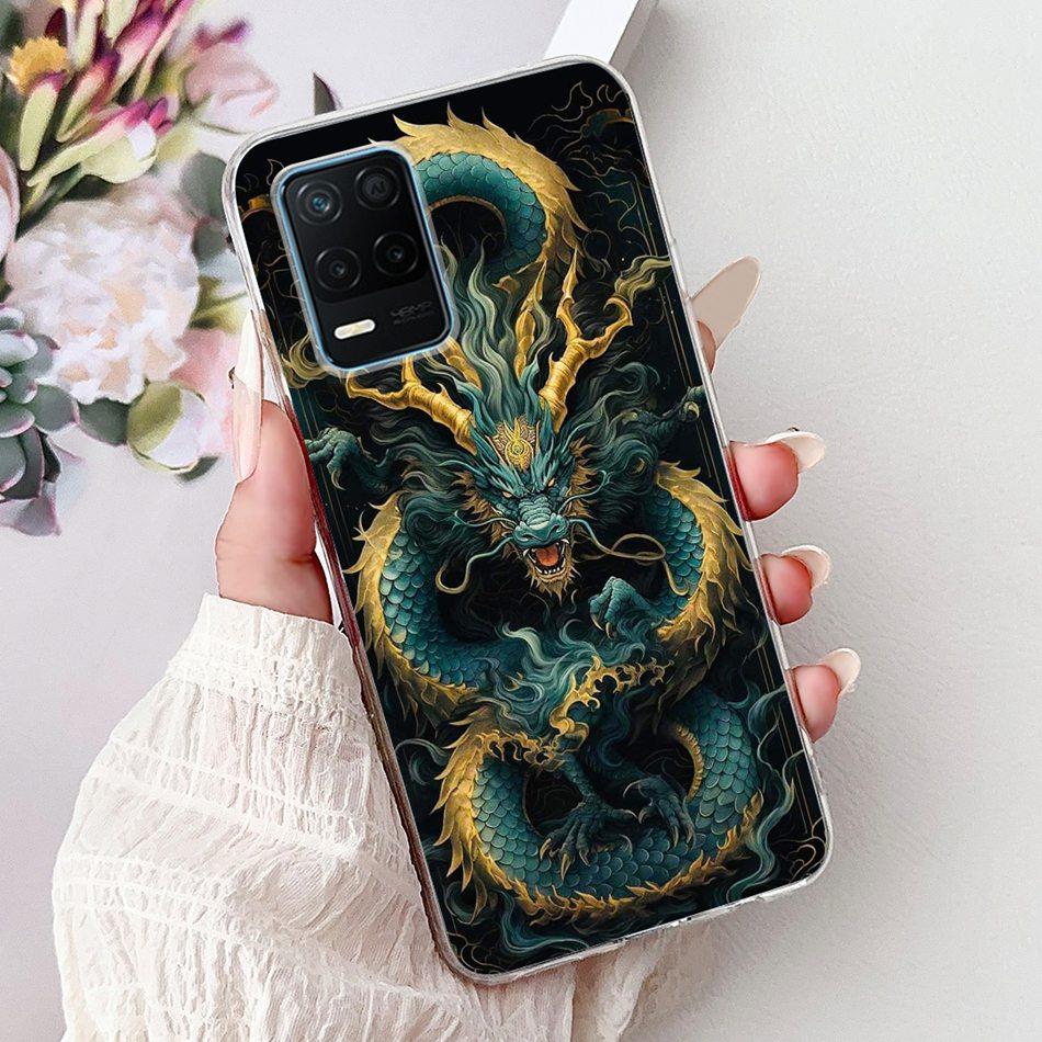Чехол для телефона Realme 8 5G RMX3241 Realme8 5G Элегантный Цветочный Кот Печать Мягкий Силикон Прозрачный ТПУ Чехлы