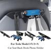 For Tesla Model 3/Y/S Back Seat Phone Holder with 2 Hooks 360° Rotate Stand Model3+ Highland Back Seater Headrest Bracket Hanger