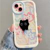 Cut Cat Aninal Phone Case For iPhone 13 Funda iPhone 11 14 15 16 Pro Max 12 XR X Xs 7 8 Plus  SE 15pro 13pro Silicone Soft Cover