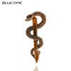 Newest Snake On Wooden Dowel Shape Brooches for Sports Women Men Kids Corsage Scarf Pins Brooch Accessories