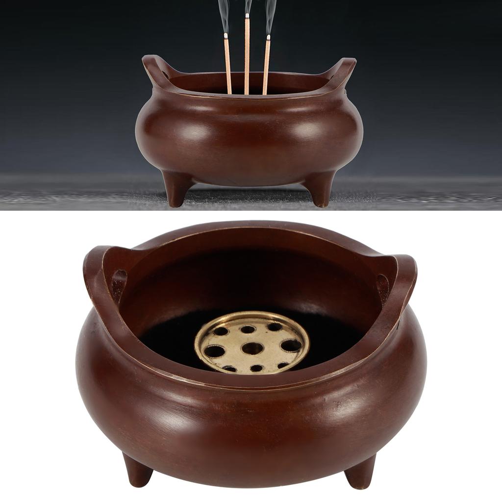 Изящные медные подставки для благовоний на трех ножках, бытовые поделки, буддийские принадлежности