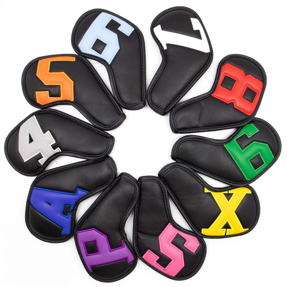 Вышивка с дизайном цифр Чехол для гольф-клуба Головные чехлы для гольфа Головной чехол Чехол для головки гольф-айрона