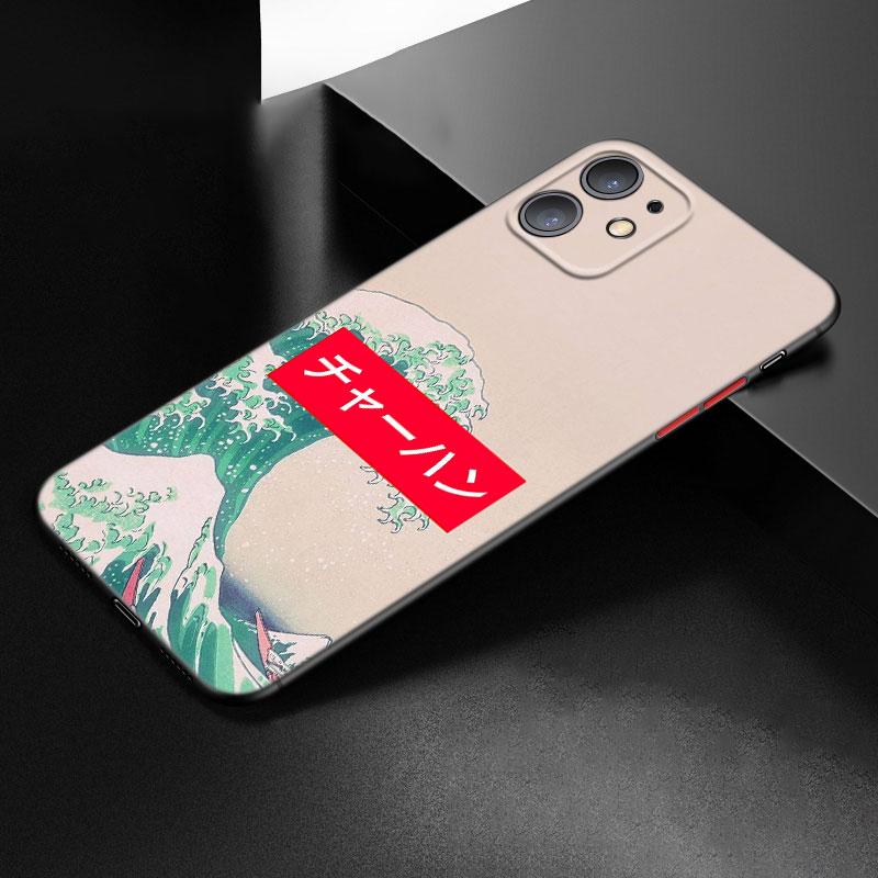 Japanese Wave Anime Dragon Phone Case For Apple iPhone 12 13 Mini 11 Pro Max XR X XS MAX 8 7 6S 6 Plus SE 5S 5 2020 Black Cover