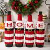 Рождественский чехол для бутылки вина, многоразовый вязаный чехол для бутылки с буквами, праздничный декор стола, свитер для бутылки вина для рождественских и новогодних вечеринок