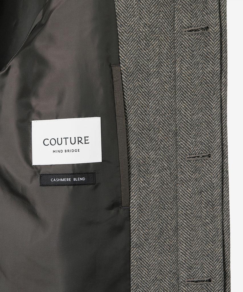 Mindbridge [Couture] Herringbone Oversized Balmacaan Long Coat