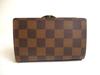Authentic LOUIS VUITTON Damier Brown Leather Bifold Wallet Viennois #a460  Seller refurbished