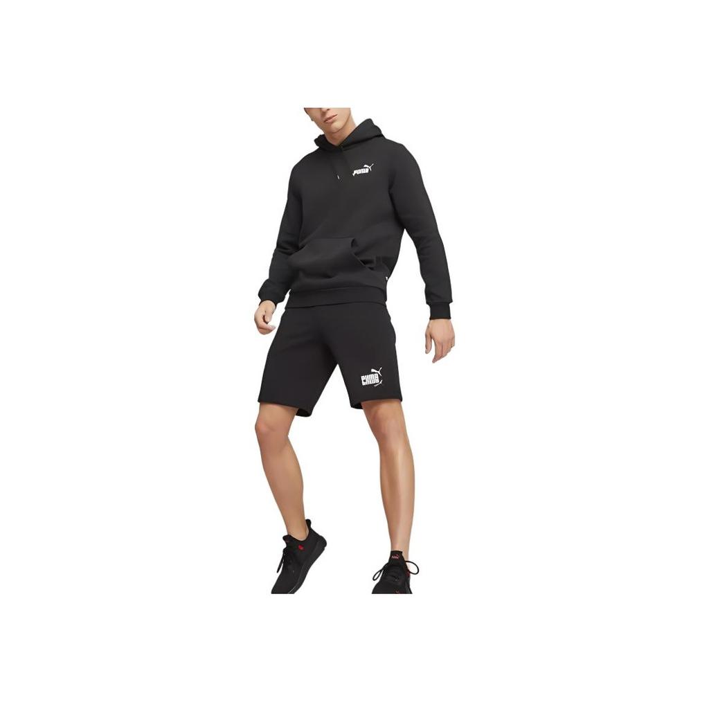 Puma Minimalist Logo Comfortable Warm Fleece Hoodie Unisex Hoodies Black 674471-61