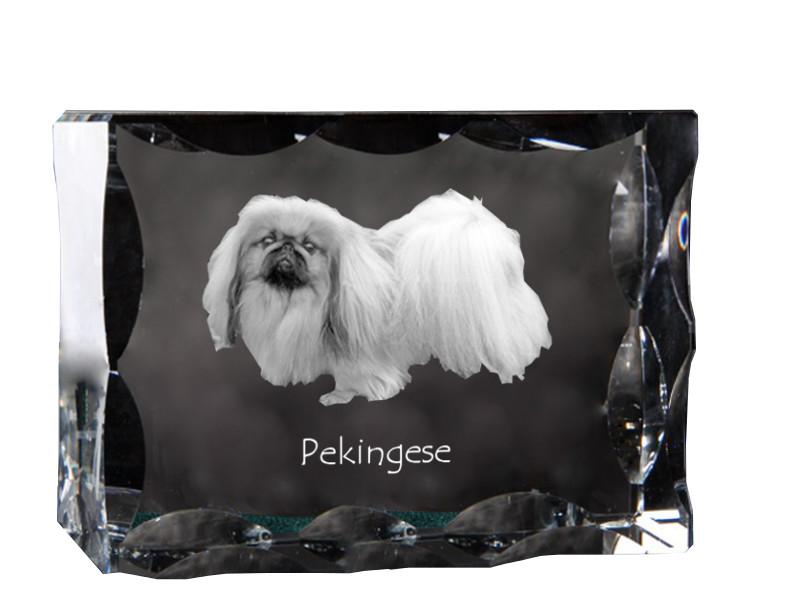 Pekingese, Pekinese, Peke – Crystal with a picture of a dog, glass statuette with a picture | Art-Dog