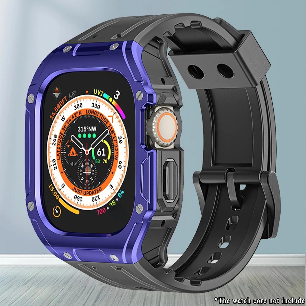 Чехол+Ремешок для Apple Watch Band Ultra 2 49 мм Комплект для модификации Чехол из ТПУ Спортивный резиновый ремешок для Iwatch Series Ultra 49 мм Браслет
