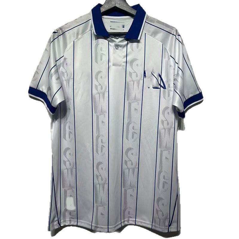Mens Retro Sheffield Wednesday 25-26 Away Short Sleeve Football Jersey Bamboo Fiber Sport Shirt