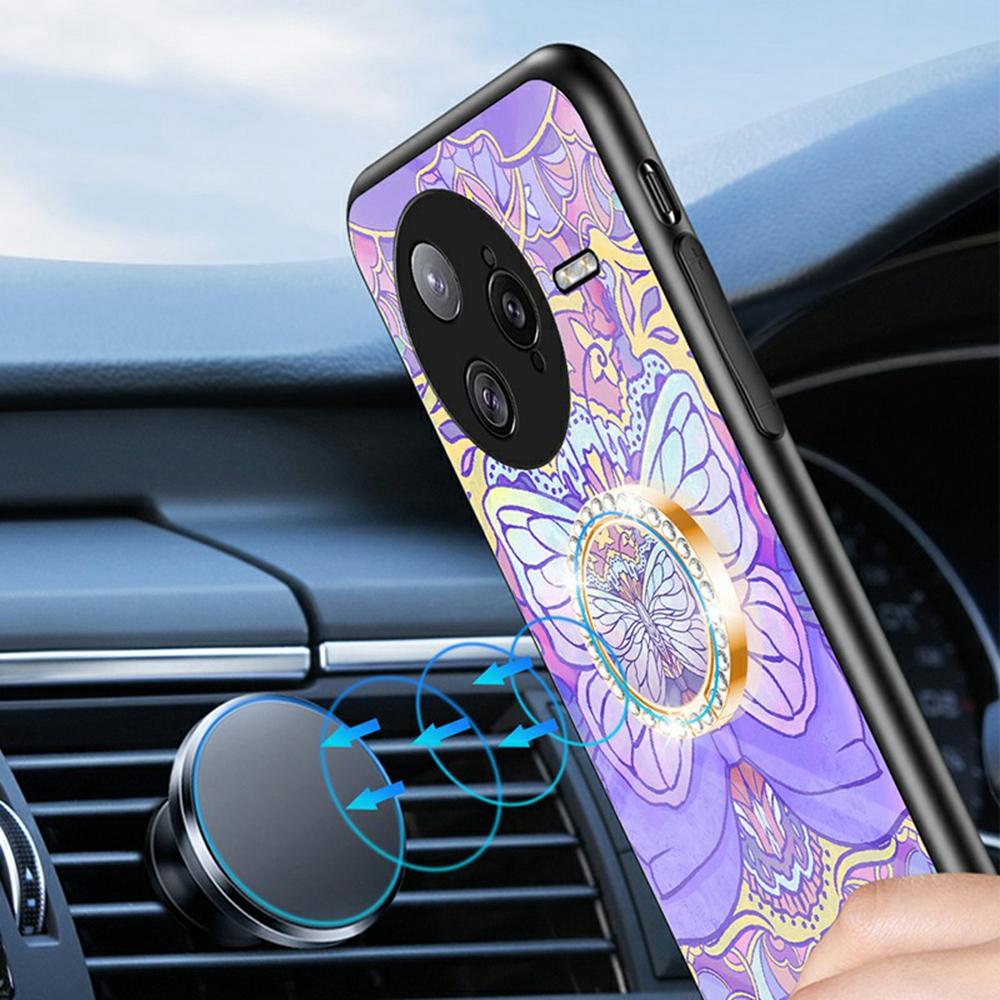 Для Xiaomi Poco F7 Ultra 5G/Redmi K80 Pro 5G Чехол с узором бабочки ТПУ+Закаленное стекло Защитная крышка для телефона