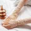 Длинные кружевные нарукавники для женщин, Солнцезащитные нарукавники до локтя для вождения, Накладные рукава