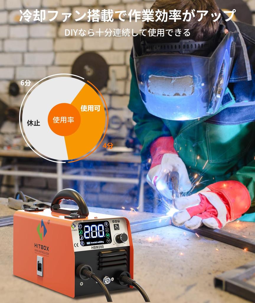 Сварочный аппарат HITBOX 100 В 200 А Сварочный аппарат MIG дуговая сварка LIFT TIG инвертор DC ЖК-дисплей MIG сварка DIY для начинающих легкий домашний
