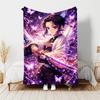Demon Slayer Kochou Shinobu printed throw blanket—lightweight,soft,warm;versatile blanket for all seasons—perfect as &air-conditioning throw,nap blank