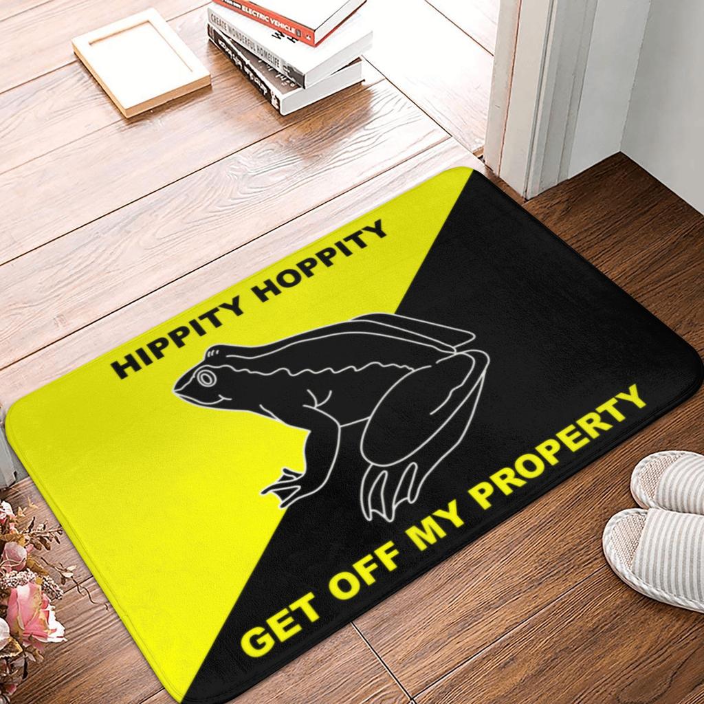 Hippity Hoppity Get Off My Property Front Door Floor Entrance Mat Outdoor Kitchen Bathroom Doormat Living Room Carpet Rug