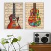 Vintage Guitar Posters and Prints Music Instrument Artwork Canvas Painting Abstract Wall Art Pictures Living Room Home Decor