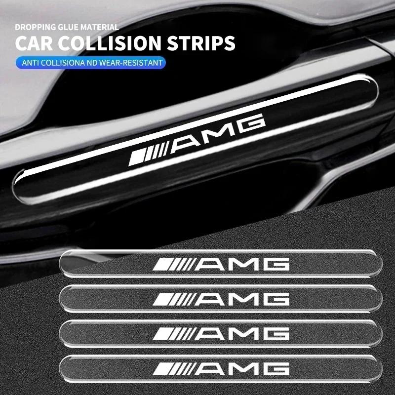4pcs Transparent Anti-bump Door Handle Bumper Strips Protection Stickers For Mercedes Benz AMG GLC GLE W204 W205 W211 W212