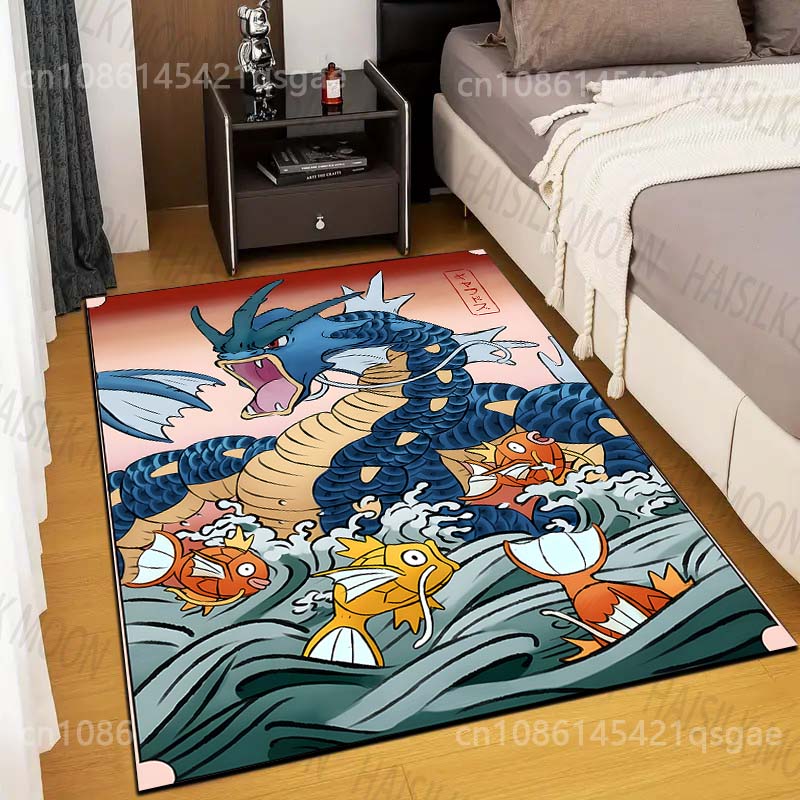 Various Styles P-Pokemon Gyarados Cartoon Carpet Bedroom Living Room Sofa Multifunctional Non-Slip Rug Decor Mat Free Shipping
