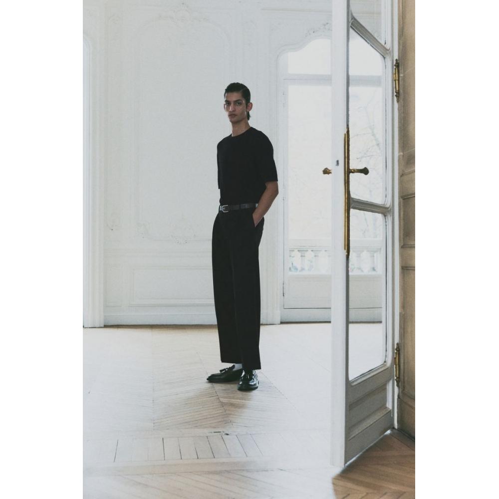 Футболка HM Regular Fit Textured Knit, черная