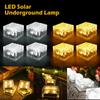 3PCS Outdoor Waterproof Garden Pathway Floor Glass Solar Ice Cube Brick Paver Rock Landscape Led Lamp Lights for Festival