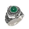 Зеленый Оникс Ручной работы 925 Стерлинговое Серебро Ювелирное Кольцо Размер 14 W6M50