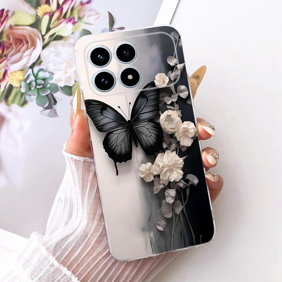 For Xiaomi Poco F8 Pro Ultra Case Stylish Butterfly Painted Cover Soft Silicone Case For Xiaomi Poco F8 Ultra PocoF8 Pro 5G Bags