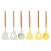 Silicone Kitchenware Cooking Spatula Soup Spoon With Wooden Handle Non-stick Cookware Spatula Kitchen Cooking Tool