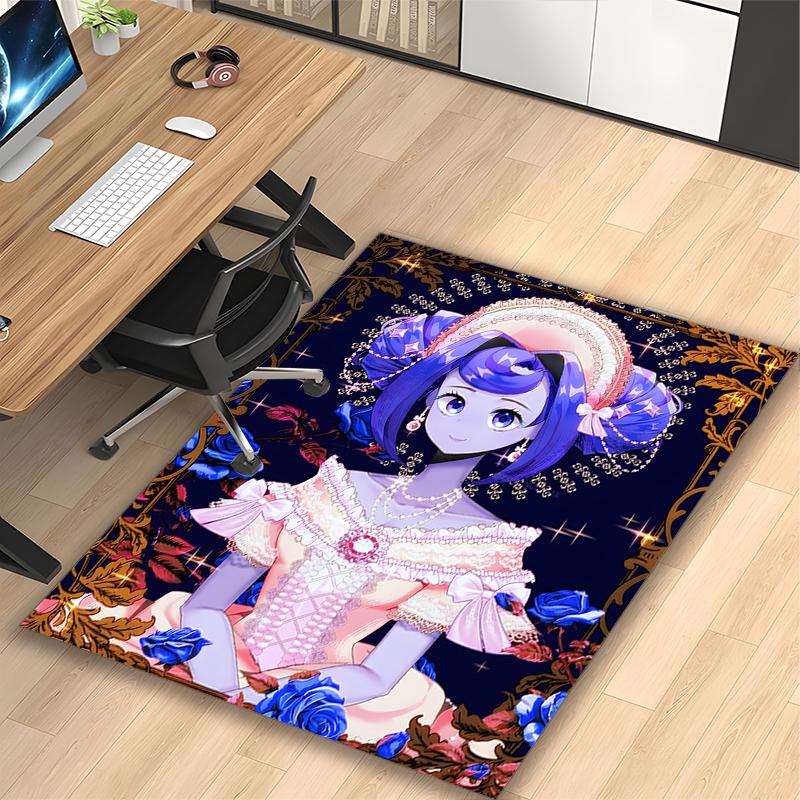 1pc Purple Princess Character Rug, Comfortable Printed Home Area Carpet, Cozy Office Chair Rug