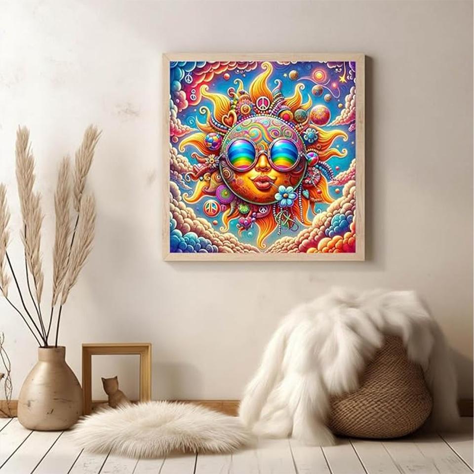 DIY 5D Diamond Painting Full Round Square Diamond Sun God Mosaic Handmade Inlaid Embroidery Home Decoration Gift