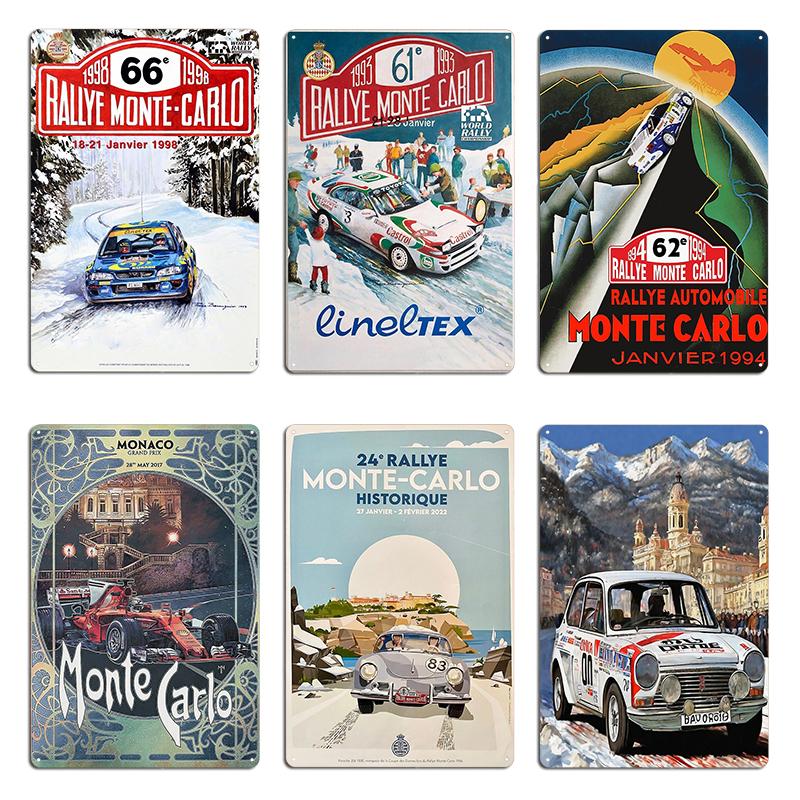 Ралли Монте-Карло 1994 Escort RS Cosworth едет Карло Пленительная дань уважения автоспорту Металлический настенный декор Гаражная жестяная табличка Постер