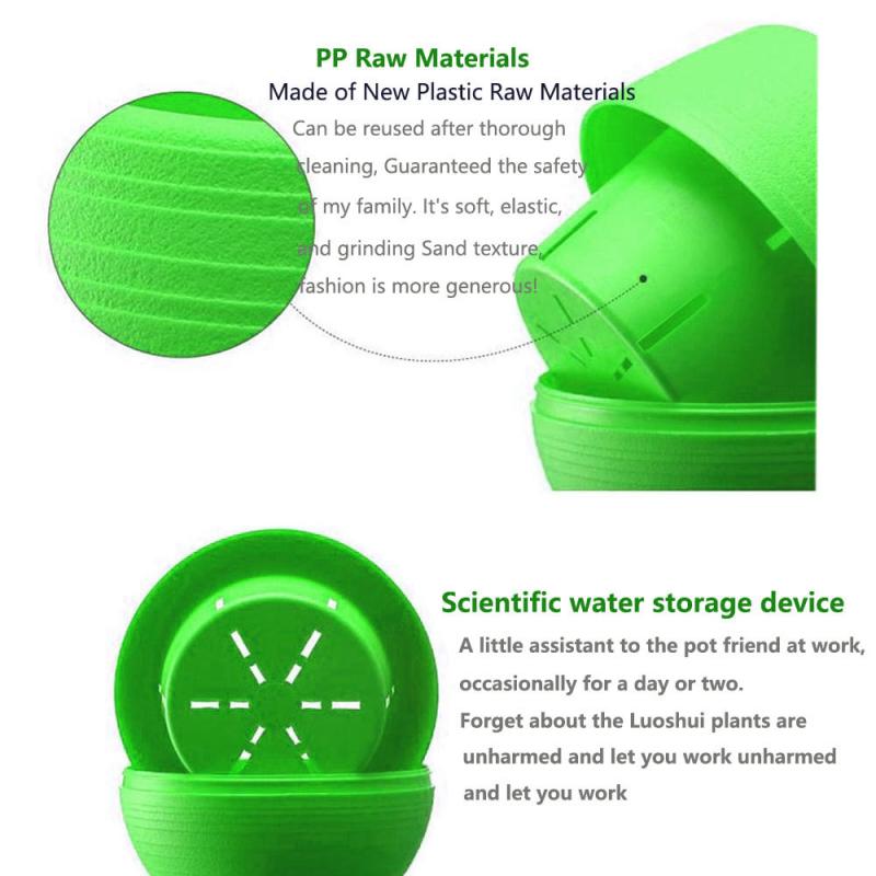5-10 шт. Пластиковый цветочный горшок для суккулентных растений, круглый двухслойный маленький цветочный горшок, украшение для домашнего офиса и рабочего стола