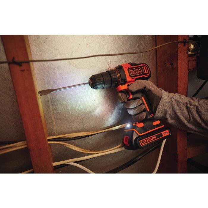 Black &amp; Decker BDCDD186B Perceuse visseuse 2 Vitesses sans fil 18V 2x Batteries