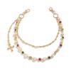 Design Imitation Pearl Flower Chain Trouser Chain, Hip-Hop Color Diamond-Encrusted Cross Waist Chain Pendant