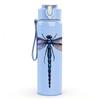 1PC Elegant Dragonfly Insect 750ml Color Plastic Sports Water Bottle Leakproof Flip Straw Lid Suitable for Sports Office Home Use