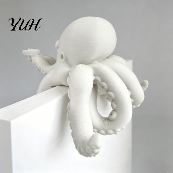 Unique Office Gadgets 3D Printed Octopus Figurine, Cute Marine Animal Sculpture for Trendy Gaming Setup Decor Computer Monitor Decor, Desk Shelf