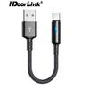 HdoorLink Короткий кабель типа C, 25 см, кабели для мобильных телефонов Micro USB, шнур для быстрой зарядки, синхронизации данных, USB-кабель-адаптер для iPhone Power Bank, Samsung Xiaomi