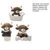3Pcs Bathroom Highland Cow Figurine Bathing Reading Book Toilet Paper Highland Cattle Resin Statue Sculpture Decoration Ornament Calf Lovers Gifts