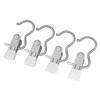4Pcs Multifunctional Clothespin with Metal Hook Windproof Anti-slip Traceless Strong Grip Heavy Duty Sock Towel Hat Underwear Laundry Hanging